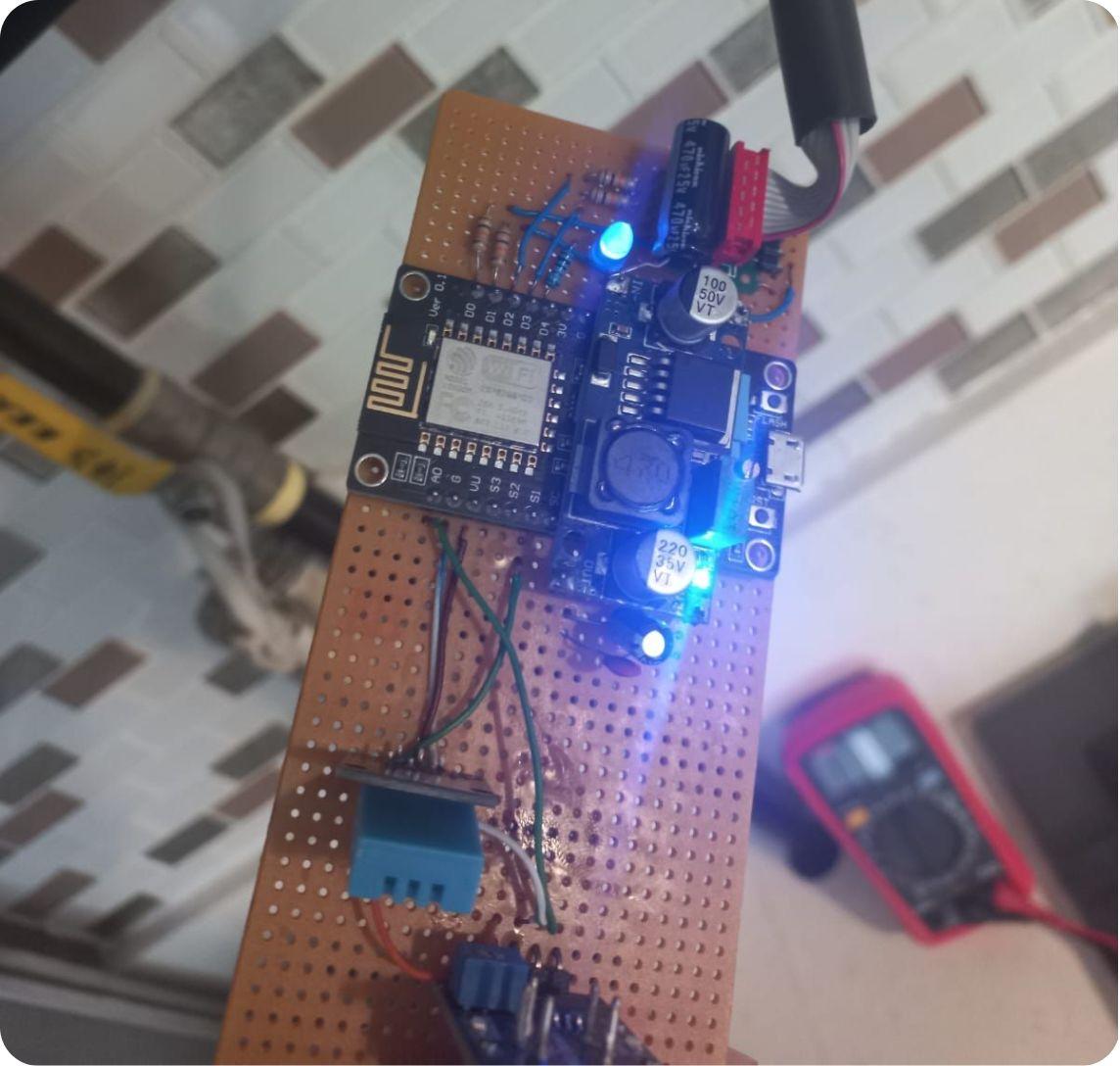 ESP8266 IoT prototype on perfboard
